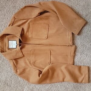 Faux Suede Camel Tan Jacket Size M